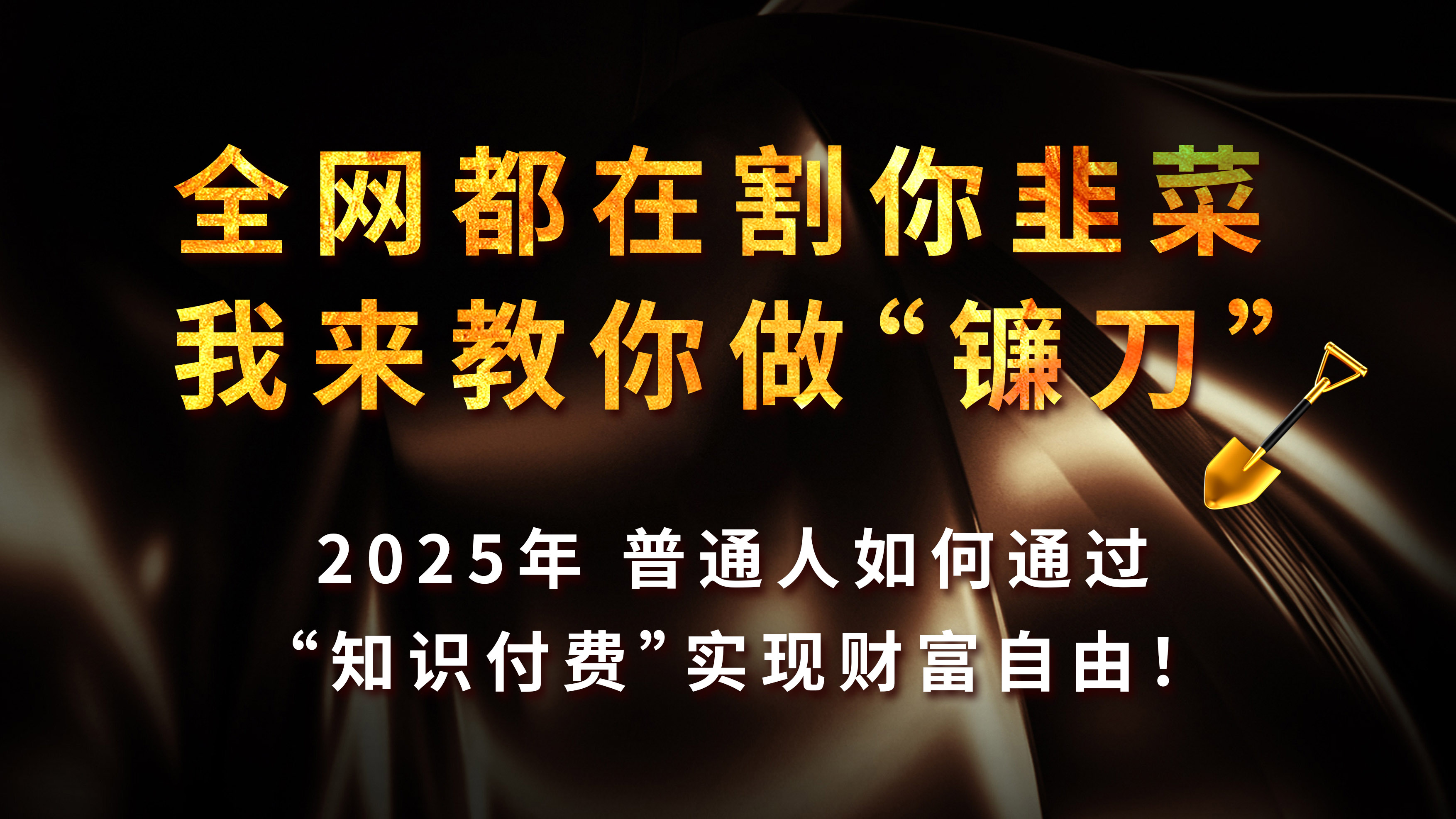 全网都在割你韭菜，我来教你做镰刀，2025年普通人如何通过“知识付费”实现财富自由