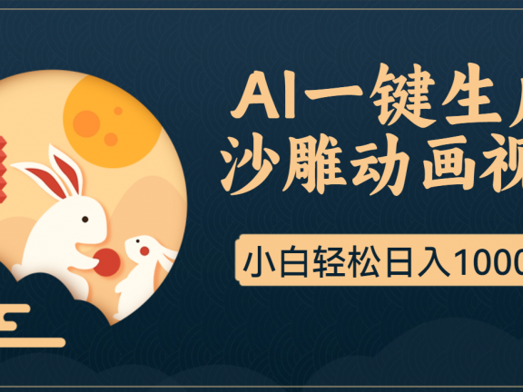 AI一键生成沙雕动画，一条视频播放17w+，轻松日入1000+