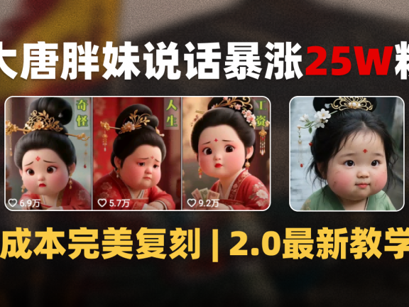AI大唐胖贵妃说话2.0，40条视频暴涨40w粉，附独家变现攻略