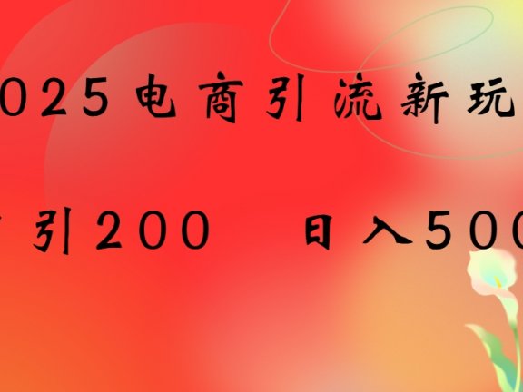 2025电商引流新玩法，日引200 日入500+