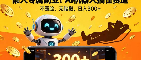 懒人专属副业!AI 机器人搞怪赛道,不露脸、无脑搬、日入 300+