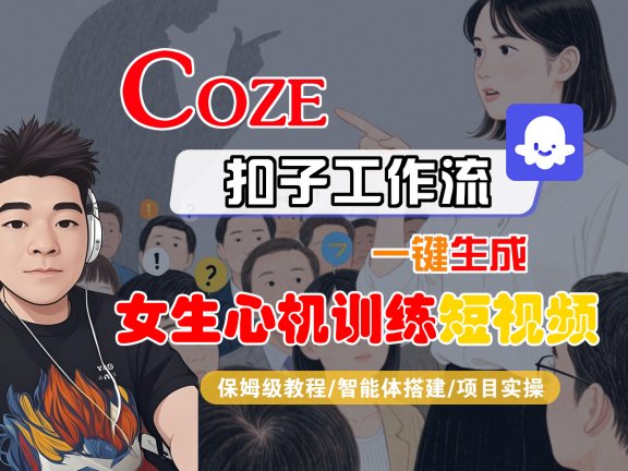 【Coze工作流搭建实操教程】Coze智能体工作流一键生成“女生心机训练“短视频，全流程保姆级教学—AI视频制作教程_AI创作_AI短片_AI脚本_AI绘画_AIGC人工智能！