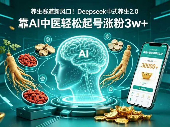 养生赛道新风口!Deepseek 中式养生 2.0,靠 AI 中医轻松起号涨粉 3w+